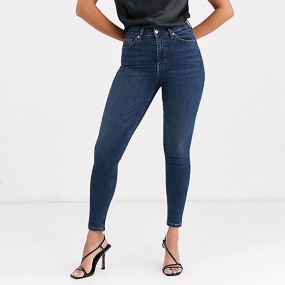 Topshop high waisted Jamie jean medium wash petite - Picture 1 of 5
